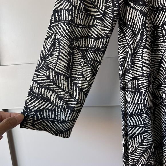 Hourglass Lilly Dress Womens XS/S Leaf Print Long Sleeve Midi Rayon Made in USA - Picture 6 of 12